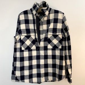 J.Crew Buffalo Plaid Shacket 1/2-Zip